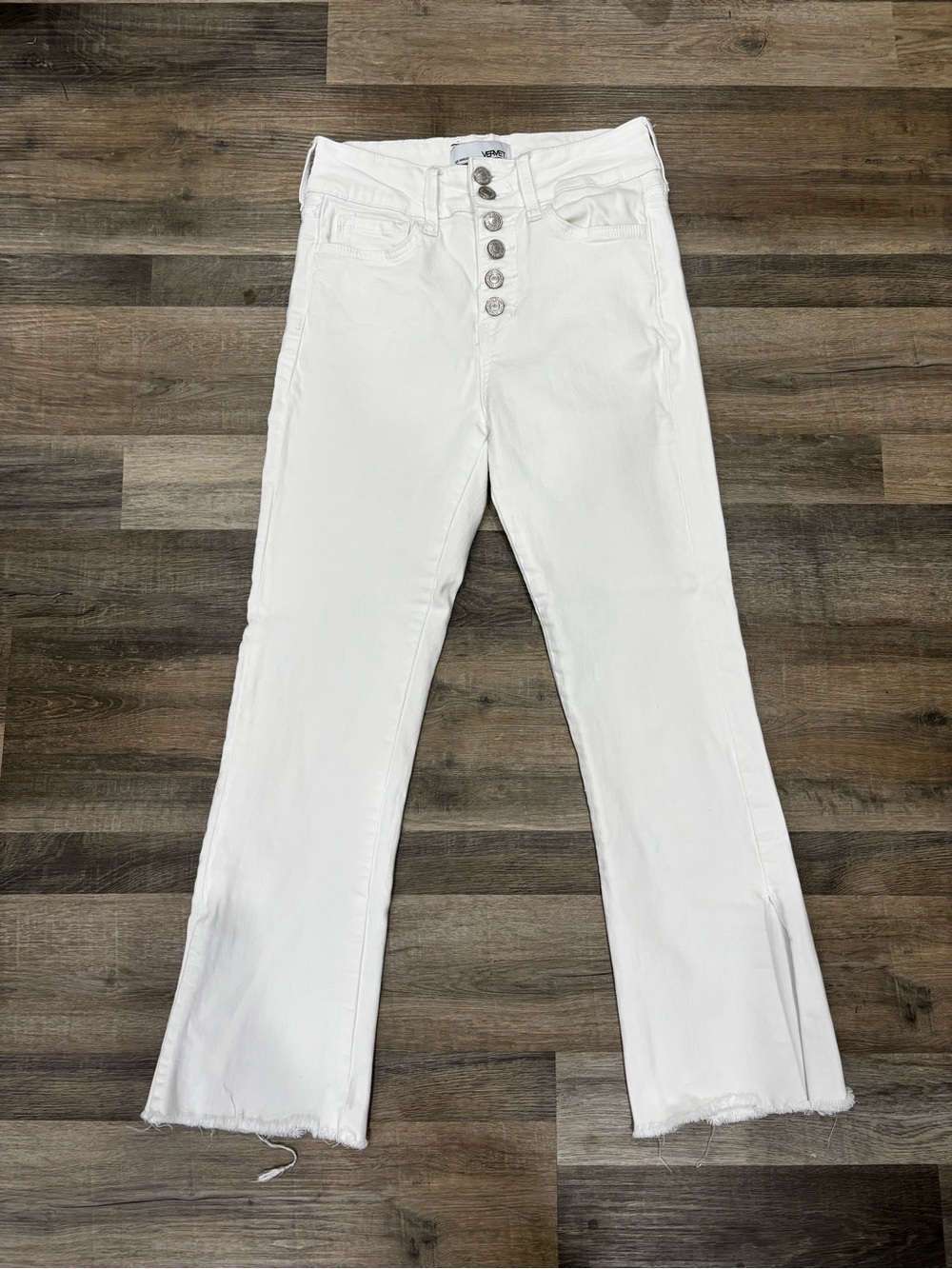 Vervet High-Rise White Button-Fly Jeans